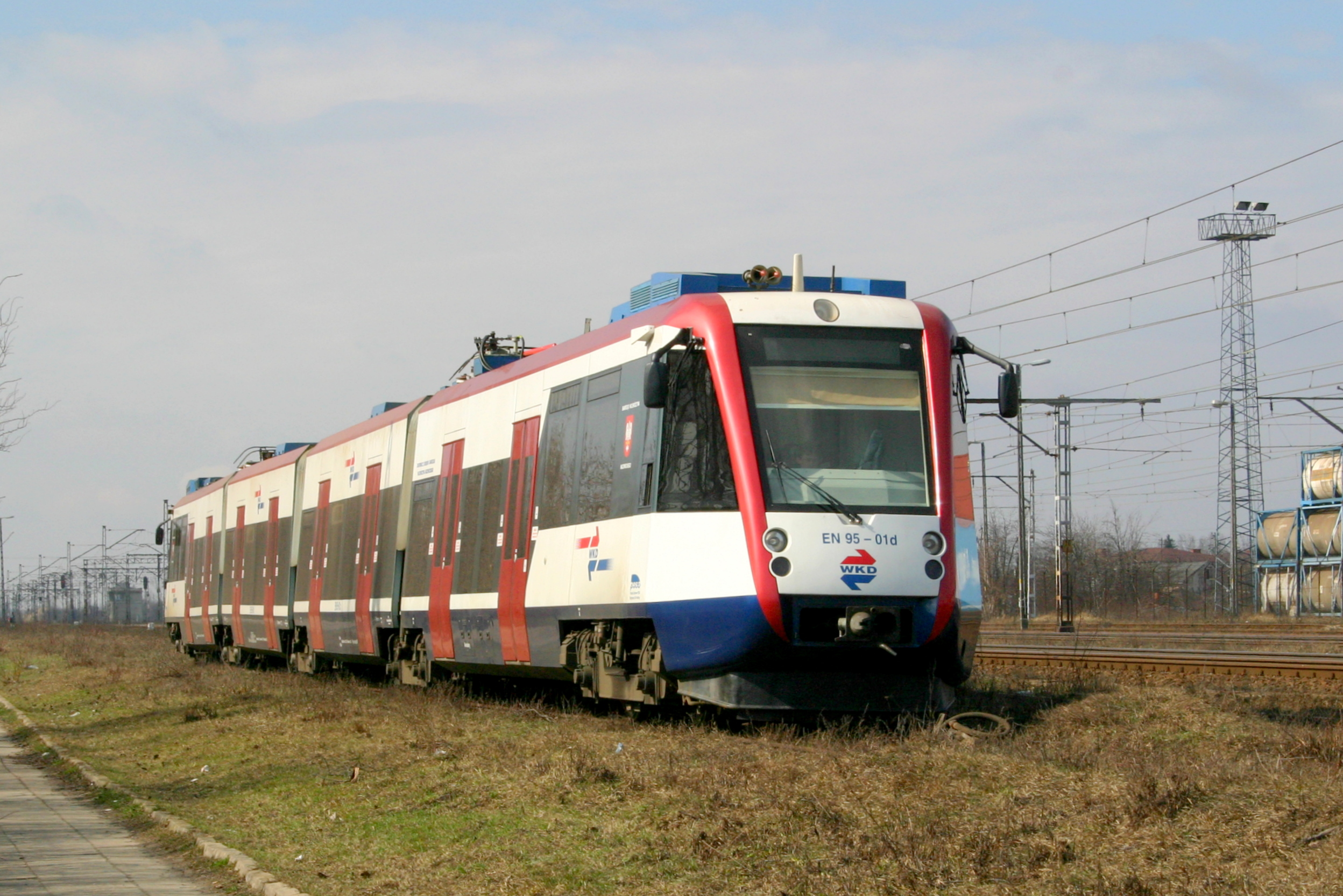 Pociąg EN95 w Pruszkowie