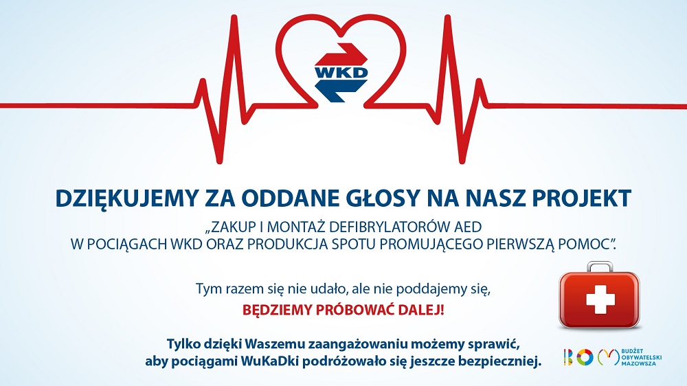 podziękowania za oddanie głosów na projekt WKD z BOM