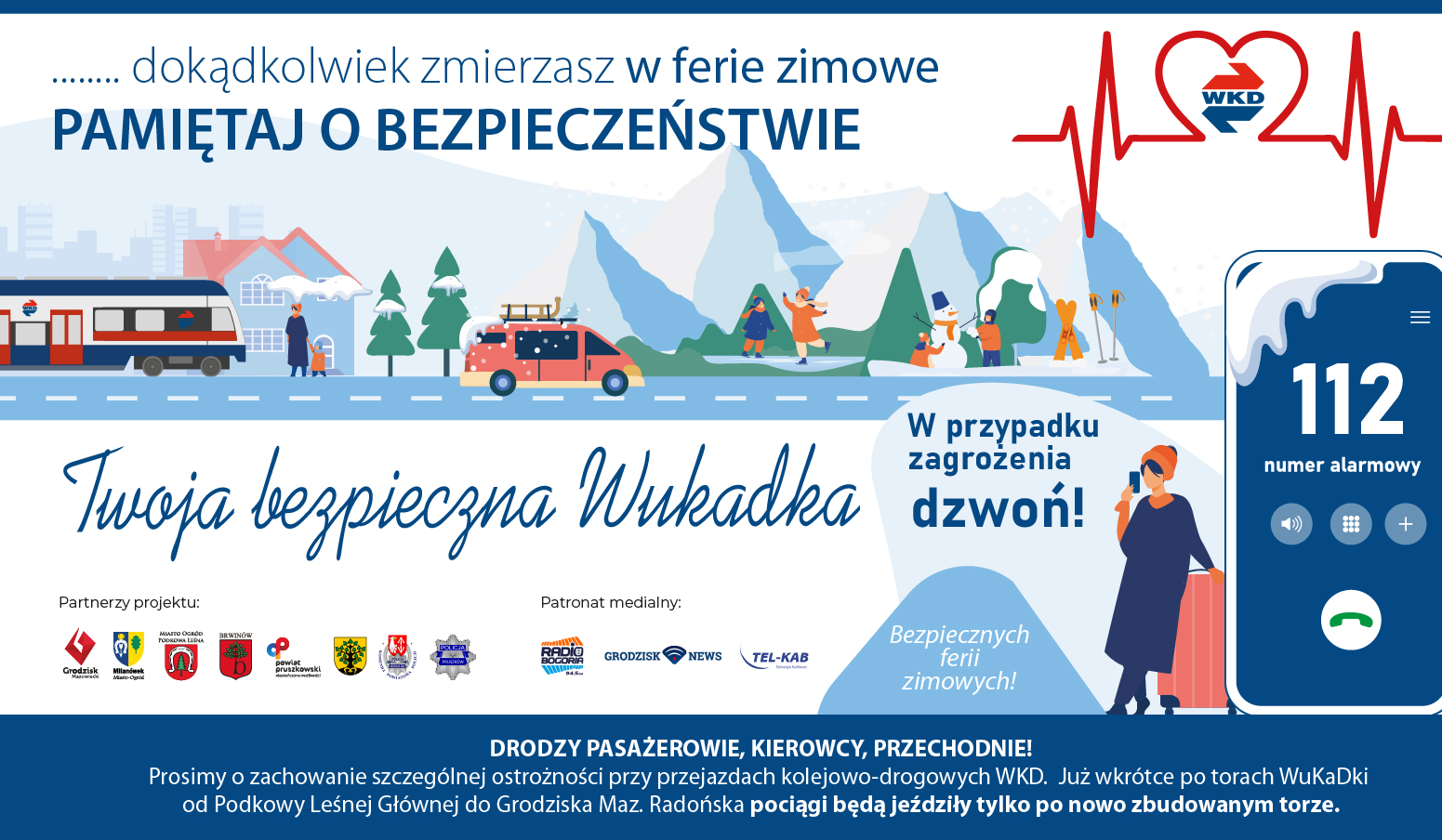 bezpieczne ferie zimowe plakat